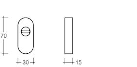 SCHUTZROSETTE OVAL AUSSEN MIT ZIEHSCHUTZ ZR30.6.15 PZ RAL9005 SCHWARZ FEINSTRUK.