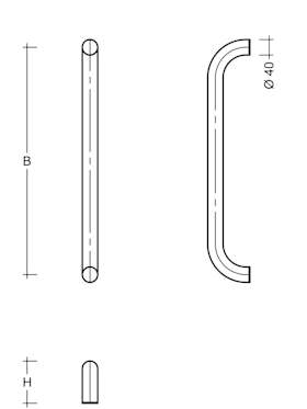 STOßGRIFF ZAE 5 EDELSTAHL ES40....U BEFESTIGUNGSABSTAND 2001-2100 MM