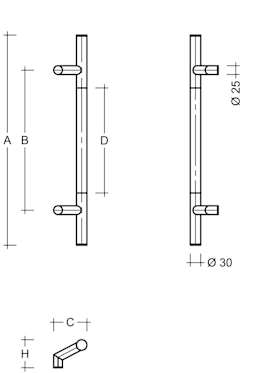 STOSSGRIFFMAHALEDELSTAHL/ALU EA30.300.0.0S  L=420MM B=300MM
