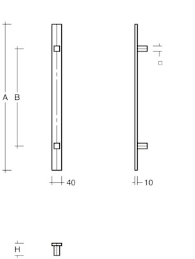 STOßGRIFF ZAE 751 EDELSTAHL 2 STÜTZEN A=1800MM B=1600MM ES4010.17.1800.1600 BE