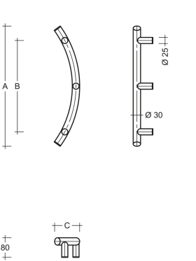 STOSSGRIFF ZAE 770 M.3 STÜTZEN EDELSTAHL A=1600MM B14000MM ES30.1600.1400.1KSB BE