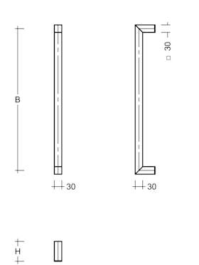 STOSSGRIFF ES3030.600 UG A=600 MM EDELSTAHL MATT
