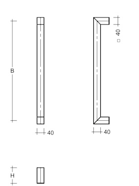 STOSSGRIFF ES4040.1800 UG A=1800 MM EDELSTAHL MATT