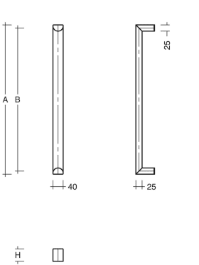 STOSSGRIFF ES 4025.1575 UG GERADE STÜTZE LÄNGE:1600 MM BA:1575 MM RAL 7016