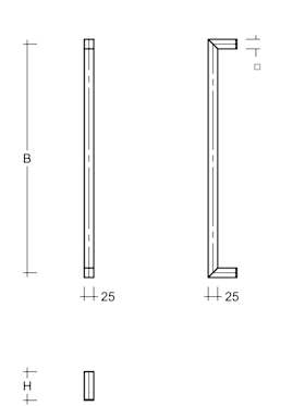 STOSSGRIFF ES2525.600 UG A=600 MM EDELSTAHL MATT