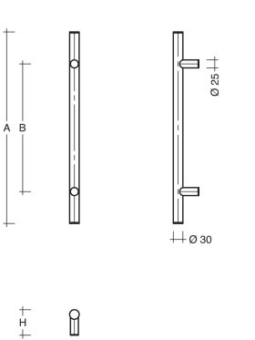 STOSSGRIFF RAL9005 SCHWARZ GERADE ST. FEINSTRUKTUR MATT ES301.1 300/200MM