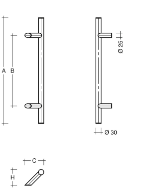 STOSSGRIFF RAL9005 SCHWARZ 45 GRAD ST. FEINSTRUKTUR MATT ES301.9 1600/1400MM