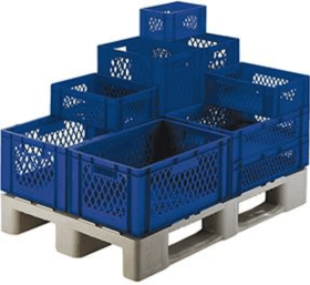TRANSPORT-STAPELKASTEN 400X300X320MM BLAU WAND DURCHB. BODEN GES. 07432 02 12