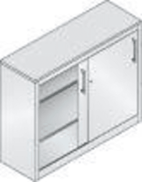 CP Schiebetürschr.7035/7035 1025x1200x400mm 