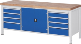 WERKBANK SERIE 8000 2000X700X840MM GR/BL 8SB.120+180,1TÜR 03-8909A2-207B4S.11