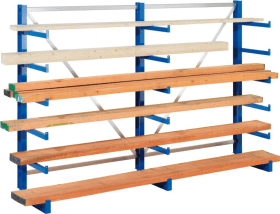 META Kragarmregal ATLAS ST B2700xT500xH2000 mm einseitig RAL 5010 5 Arme Traglast 200kg