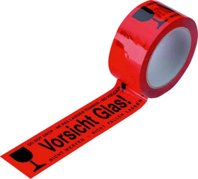 KLEBEBAND PVC 50MMX66M -VORSICHTGLAS- 4-SPRACHIG 5060288740017