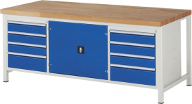 WERKBANK SERIE 8000 2000X900X840MM GR/BL 8SB.120+180,1TÜR 03-8909A2-209B4S.11
