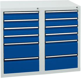 SCHUBLADENSCHRANK 12 SLR 900X1000X500MM 7035/5010 7102674