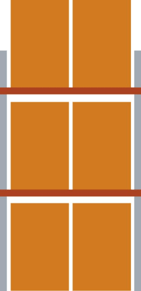 META Palettenregal MULTIPAL B1825xT1100xH3300 mm Grundfeld 6 Plätze Fachlast 2210 kg