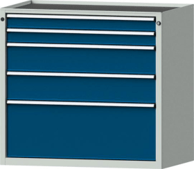 SCHUBLADENSCHRANK 3009 900X600MM 5 SL RAL 7035 /5010 999.133.0023