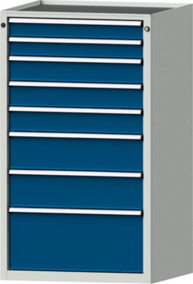 SCHUBLADENSCHRANK 4004 600X600MM 8 SL RAL 7035 /5010 999.131.0048