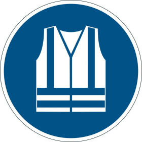 SICHERHEITSKENNZEICHEN WARNWESTE BENUTZEN Ø 430MM SELBSTKLEBEND 173506