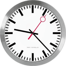 QUARZWANDUHR Ø 30CM SATIN ALUMINIUM B065 8900 2-07