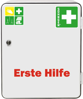 VERBANDSCHRANK HEIDELBERG MIT FÜLLUNG DIN 13157 WEISS 4250108800705