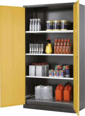 CHEMIKALIENSCHRANK 1055X1950MM 2 TÜREN GELB 3 WBÖ 3049504030508