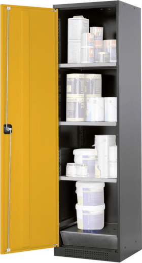 CHEMIKALIENSCHRANK 545X1950MM 1TÜR GELB 3 WBÖ 3056104030573