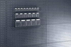 KLARSICHTMAGAZIN B600XT142XH168MM MIT 5 KÄSTEN FÜR LOCHPLATTEN 5039350095539