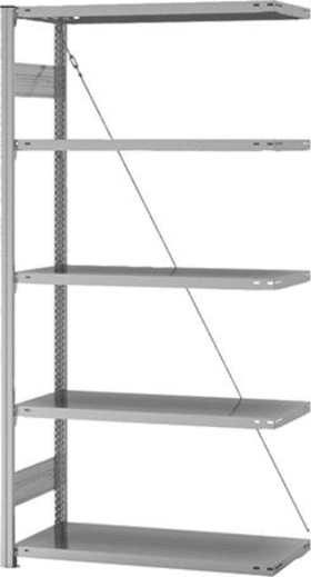 ANBAUREGAL EDELSTAHL 5 BÖDEN 2000X400X 1000MM HVA20410XM