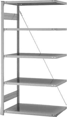 ANBAUREGAL EDELSTAHL 5 BÖDEN 2000X600X 1000MM HVA20610XM