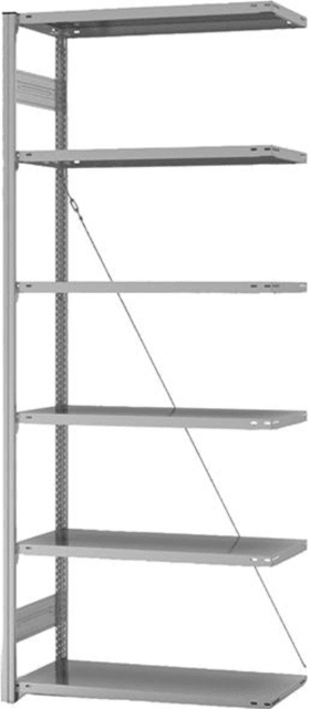 ANBAUREGAL EDELSTAHL 6 BÖDEN 2500X400X 1000MM HVA25410XM