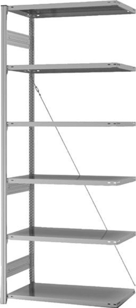 ANBAUREGAL EDELSTAHL 6 BÖDEN 2500X500X 1000MM HVA25510XM