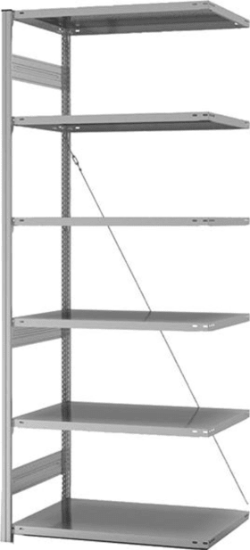 ANBAUREGAL EDELSTAHL 6 BÖDEN 2500X600X 1000MM HVA25610XM