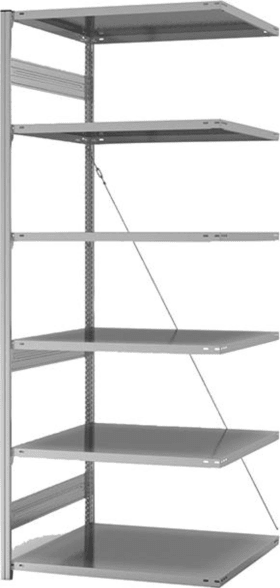 ANBAUREGAL EDELSTAHL 6 BÖDEN 2500X800X 1000MM HVA25810XM