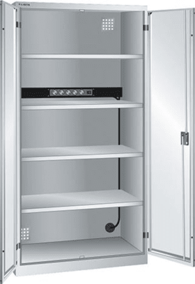 AKKU-LADESCHRANK 1000X580X1950MM RAL7035 VOLLBLECHTÜR 1X5-FACH LEI 4BÖ 62.956.020