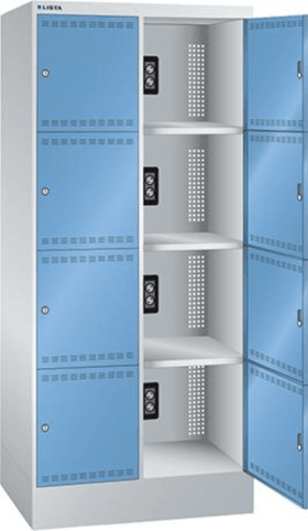 LADESCHRANK FÄCHER RAL 7035/5012 810X 585X1790MM 2X4 FÄCHER SCHUKO 98.409.514