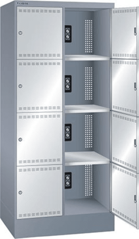 LADESCHRANK FÄCHER RAL 6502/7035 810X 585X1790MM 2X4 FÄCHER SCHUKO 98.409.521