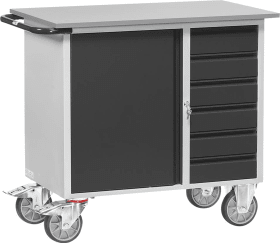 WERKSTATTWAGEN 1080X590X915MM RAL7035 /7016 6 SCHUBLADEN 1 SCHRANK 2450-7016