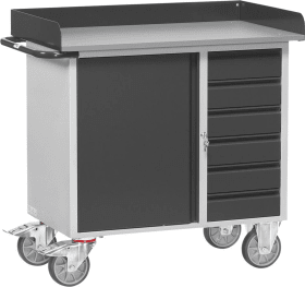 WERKSTATTWAGEN 1080X590X915MM RAL7035 /7016 6 SCHUBLADEN 1 SCHRANK 12450-7016