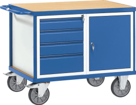 WERKSTATTWAGEN 600KG 1050X700MM 1 TÜR 4 SCHUBLADEN 2476