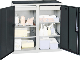 WERKZEUGSCHRANK S2000 RAL 7035/7016 2 ABT. 2 SCHUBLADEN 4 FACHBÖDEN 2002271