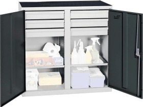 WERKZEUGSCHRANK S2000 RAL 7035/7016 2 ABT. 6 SCHUBLADEN 2 WANNENBÖDEN 2002671