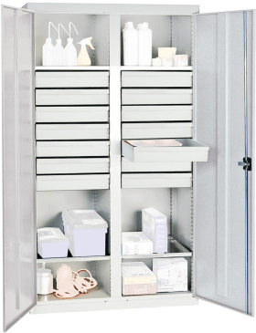 WERKZEUGSCHRANK S2000 RAL 7035/7035 4 WANNENBÖDEN 14 SCHUBLADEN 100MM 2004407