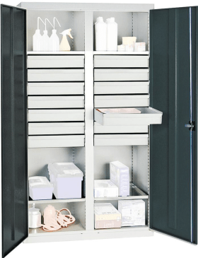 WERKZEUGSCHRANK S2000 RAL 7035/7016 4 WANNENBÖDEN 14 SCHUBLADEN 100MM 2004471