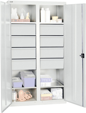 WERKZEUGSCHRANK S2000 RAL 7035/7035 4 WANNENBÖDEN 6 SCHUBLADEN 200MM 2004607