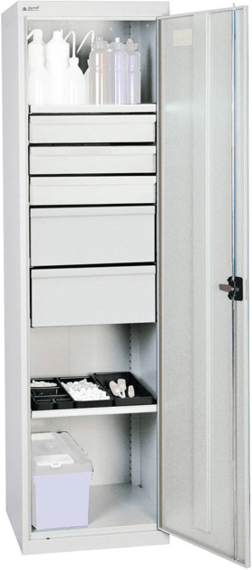 WERKZEUGSCHRANK S2000 RAL 7035/7035 2 WANNENBÖDEN 5 SCHUBLADEN 2005607