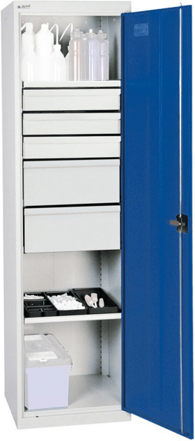 WERKZEUGSCHRANK S2000 RAL 7035/5010 2 WANNENBÖDEN 5 SCHUBLADEN 2005674