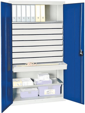 WERKZEUGSCHRANK S2000 RAL 7035/5010 2 WANNENBÖDEN 8 SCHUBLADEN 2008174
