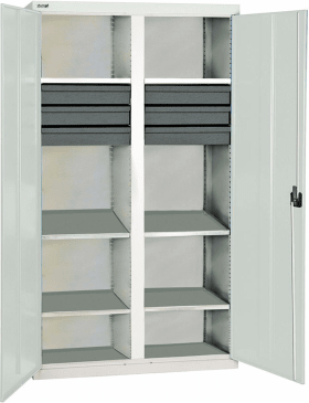 WERKZEUGSCHRANK 1000X500X1800MM RAL7035 6 SCHUBLADEN 6 WANNEN 3004207