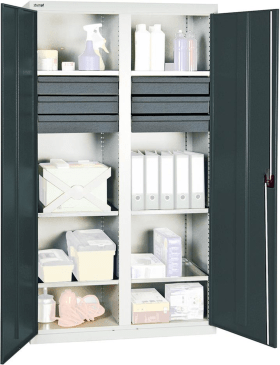 WERKZEUGSCHRANK S3000 RAL 7035/7016 2 ABT. 6 WANNENBÖDEN 6 SCHUBLADEN 3004271