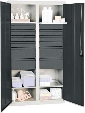 WERKZEUGSCHRANK S3000 RAL 7035/7016 2 ABT. 4 WANNENBÖDEN 12 SCHUBLADEN 3004571